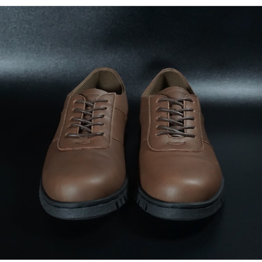 Low Nathan Brown | Sepatu Kulit Asli Formal Klasik Sport Simple Pria Cowok Derby | FORIND x Barnum