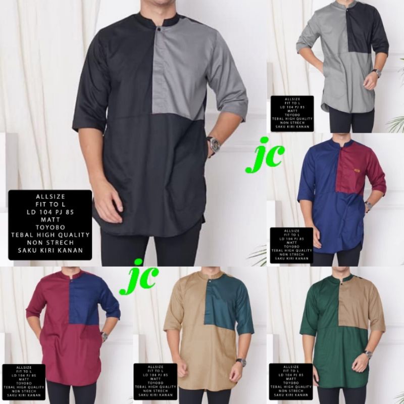 JCFC - Koko Rivan Black / Baju Koko Pria Model Terbaru / Koko Fashion Muslim