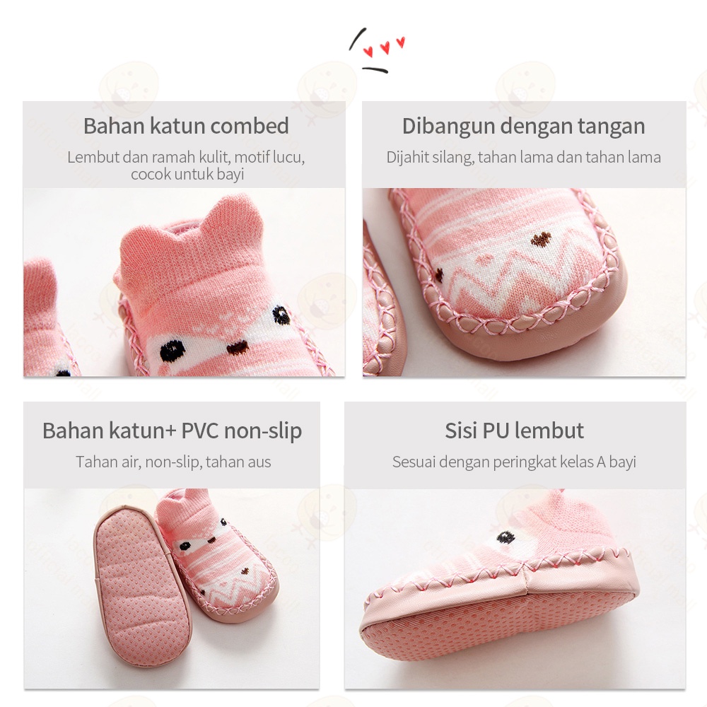 Lacoo Kaos kaki sepatu bayi anak anti slip Sepatu bayi prewalker Baby prewalker shoes