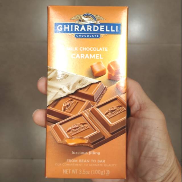 

Ghirardelli Milk Chocolate Caramel with Filling 100 gr Italian Import