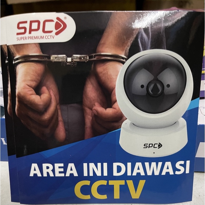 sticker CCTV warning mata stiker peringatan