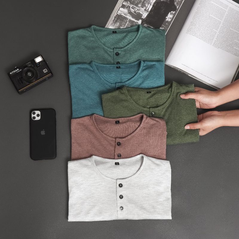 Kaos Polos Kancing / Kaos Polos Henley / Kaos Polos Misty