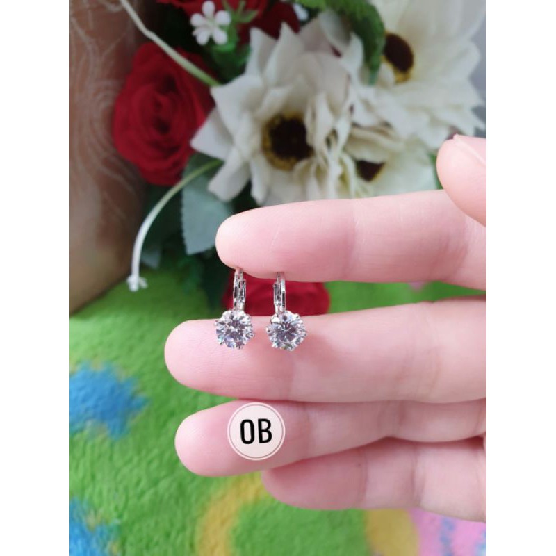 Anting jepit titanium berlian xuping silver N01092004