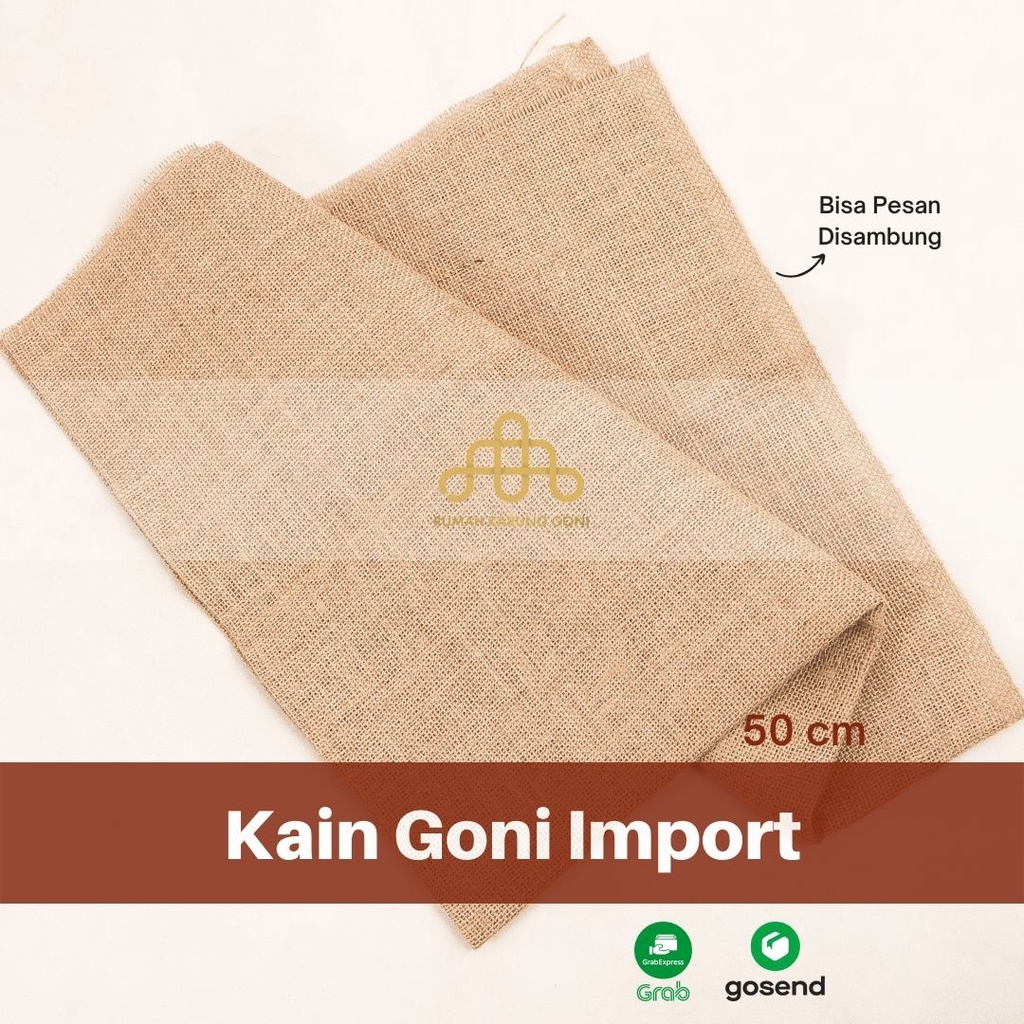 Kain Goni import 50cm - Kain Goni Rustic - Bahan Karung Goni - Goni Impor Murah - Burlap Fabric - Hessian Cloth