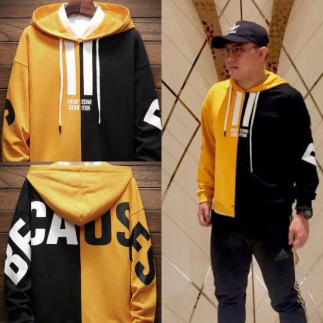 TOTOTAshop.Sweater hoodie SEBASTIAN (2 UKRAN L &amp; XL) bahan babyterry tebal