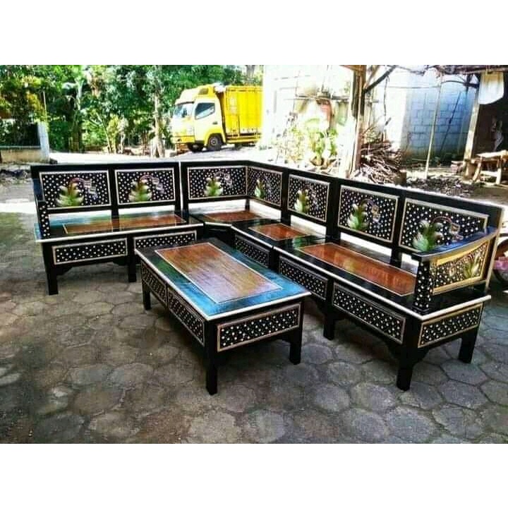Kursi tamu model sudut minimalis / model kursi kayu untuk ruang tamu / model kursi tamu terbaru dan 