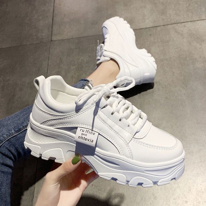 Sneakers Putih Platform Tinggi Korean Style UFLINE-2