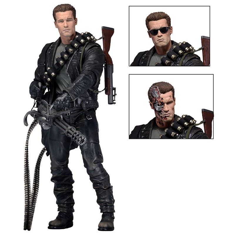 Figure Action NECA Terminator 2hari Kiamat T-800 Ultimate Arnold Model 7mainan