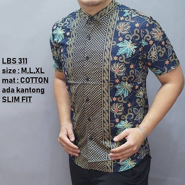 BAJU KEMEJA BATIK PRIA SLIM FIT LENGAN PENDEK SLIMFIT LUIGI BATANI LBS 311