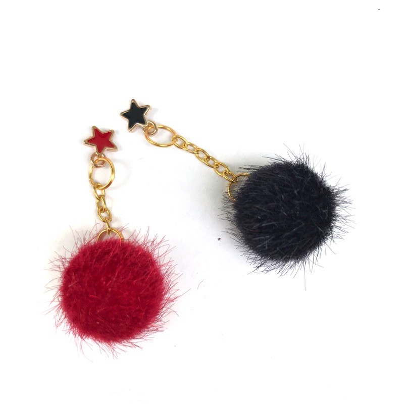 Bandul pompom landak Bahan craft Tasbih digital bling bling pom pom