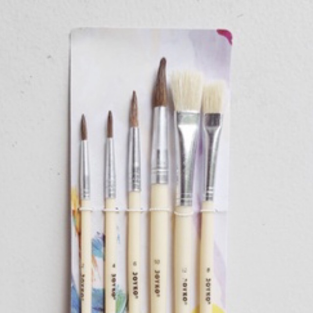 

JOYKO SET BR-1 Brush Kuas Lukis ISI 6 Acrylic cat nilon nylon gambar paint sapu flat round melukis