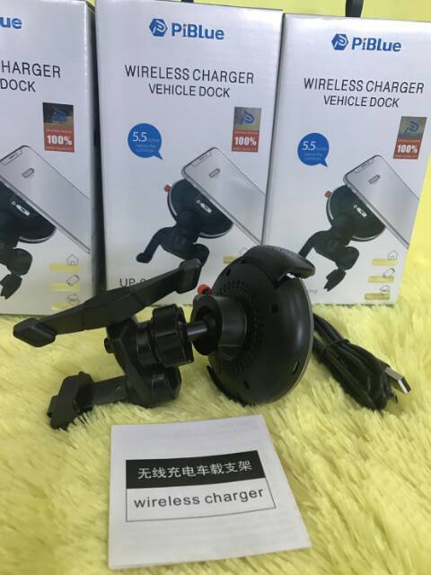 Car Holder Wireless Charger Bracket PiBlue UP-9 / Wireless Cas / Jepit AC mobil / ios android