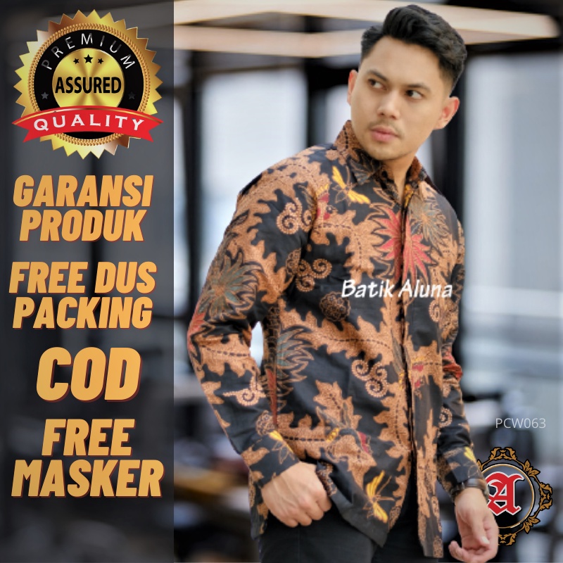 Baju Batik Pria Kemeja Lengan Panjang Modern Prabuseno Premium Full Furing Batik Aluna Solo PCW 063