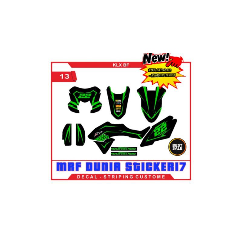 Stiker decal klx bf decal motor klx bf sticker motor decal klx bf motif 13