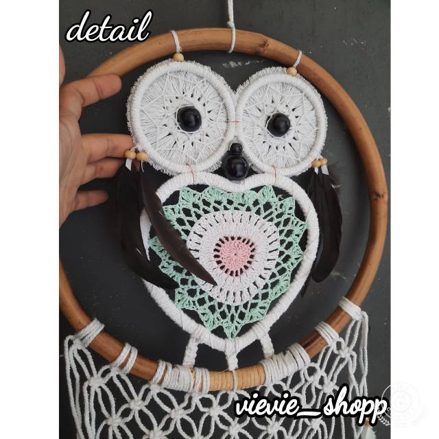 Dream Catcher/ Hiasan Dinding / Penangkap Mimpi Owl 32cm