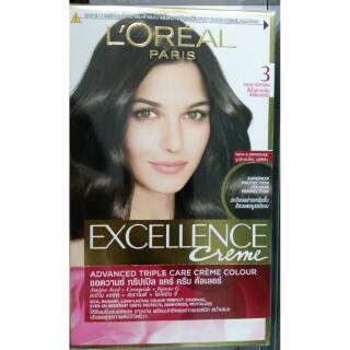 Loreal Paris Excellence Creme Hair Color 3 Dark Brown 