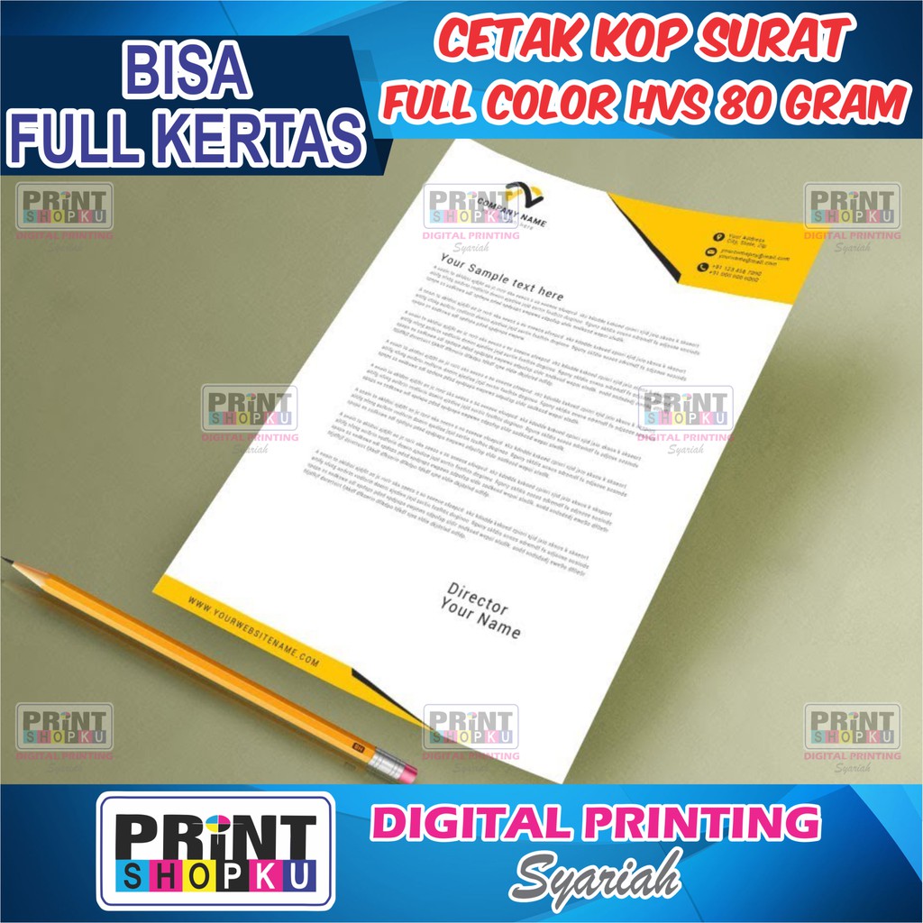 

CETAK KOP SURAT A4 1 RIM - HVS 80 GRAM FULL COLOR CETAK KOP SURAT F4 CUSTOM FULL COLOR 80 GSM