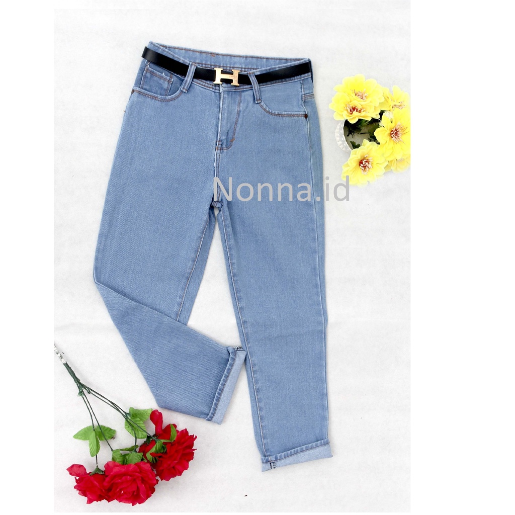 ootd CELANA BOYFRIEND JEANS HIGHWAIST WANITA TERBARU BASIC