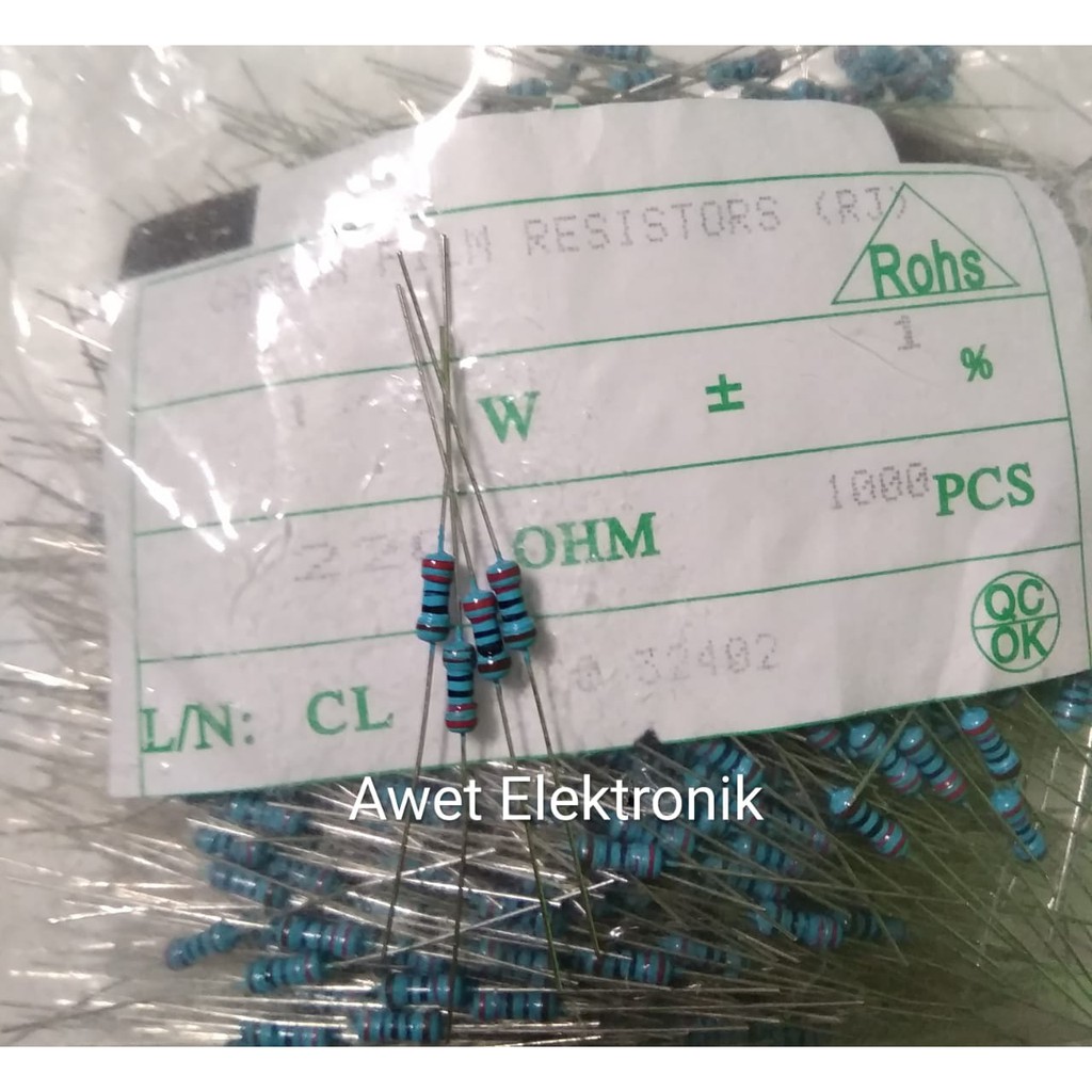 resistor 220 ohm 1/4 watt resistor 220r 1/4w resistor 220R 1/4 watt