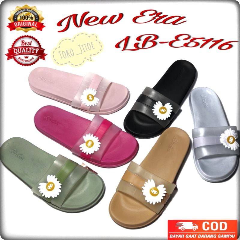 Sandal Slop Karet Wanita New Era (LB-E5116) Original Murah Kuat Awet Anti Air