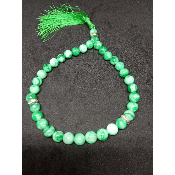TASBIH BATU GIOK HIJAU 33BUTIR