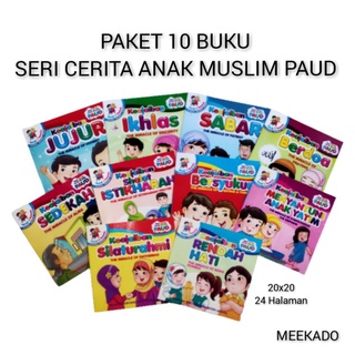 10 Judul Buku Cerita Anak Seri Anak Muslim Paud TK Agama Islam Dua Bahasa