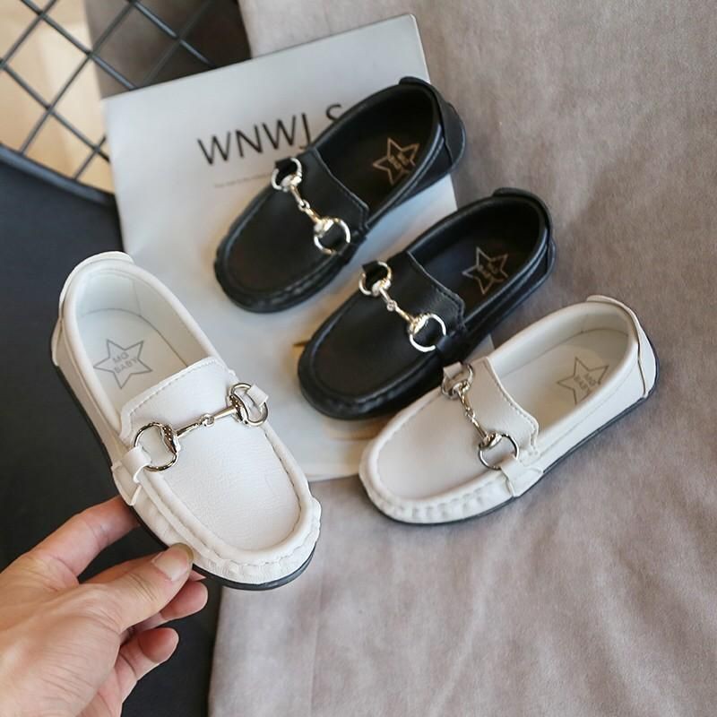 26-35 Pantofel Shoes Mg Baby Boy Star Chain Black White Sepatu Pesta Anak Cowok Hitam Putih