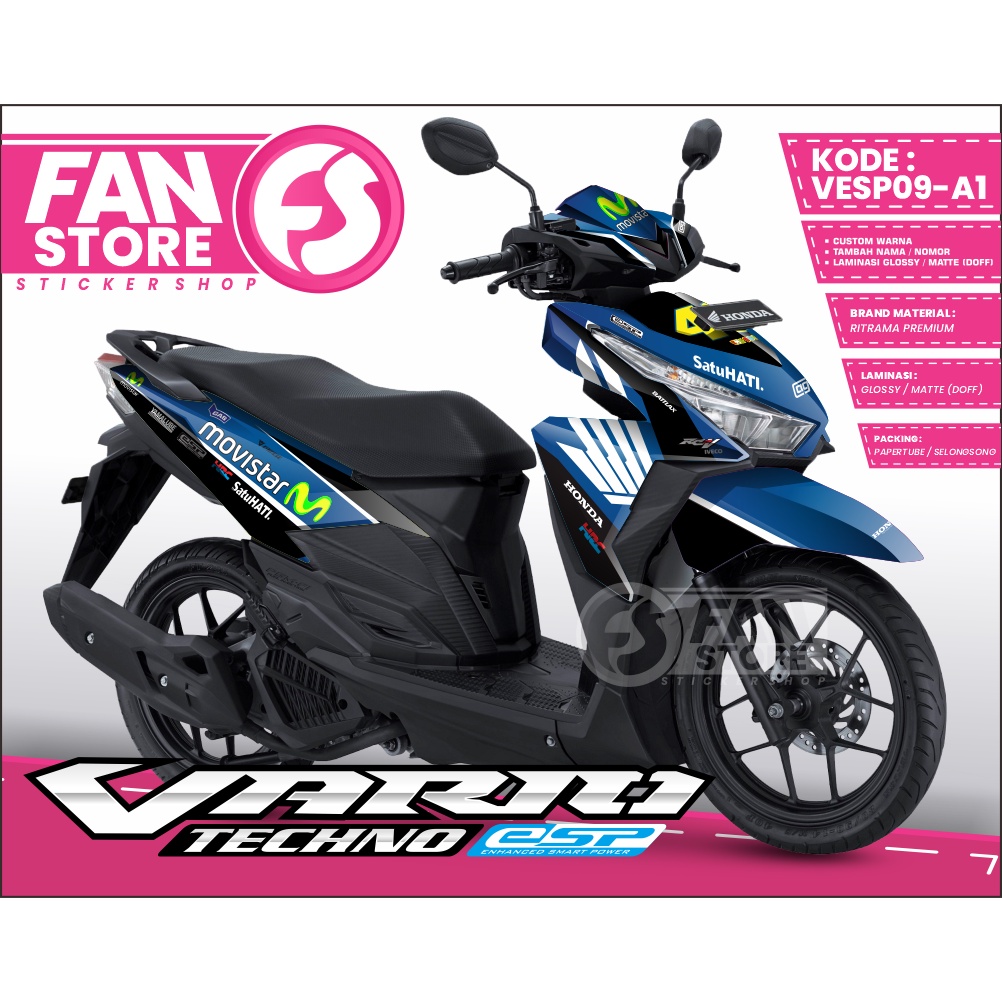 Sticker Decal Honda Vario 150 125 eSP Fullbody - Dekal Vario 150 LED 2015 Decal Vario 125 Old