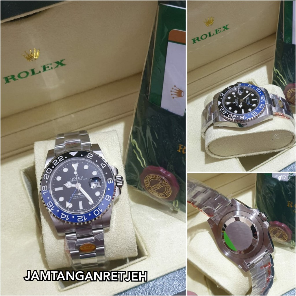 JAM TANGAN PRIA ROLEX GMT AUTOMATIC MESIN SWISS