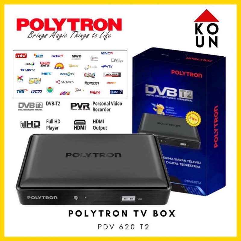 DVB T2 Set Top Box Polytron Original PDV 620T2 / PDV620T2 / STB POLYTRON PDV 620T2