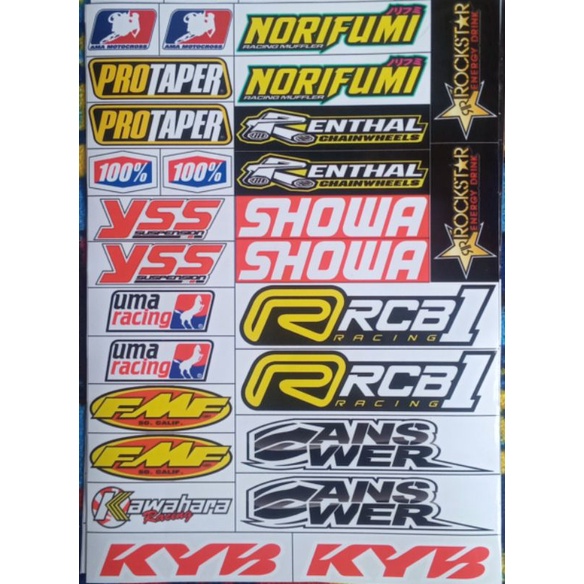 

Stiker Sponsor Motocross Lembaran Ukuran 25x35 cm