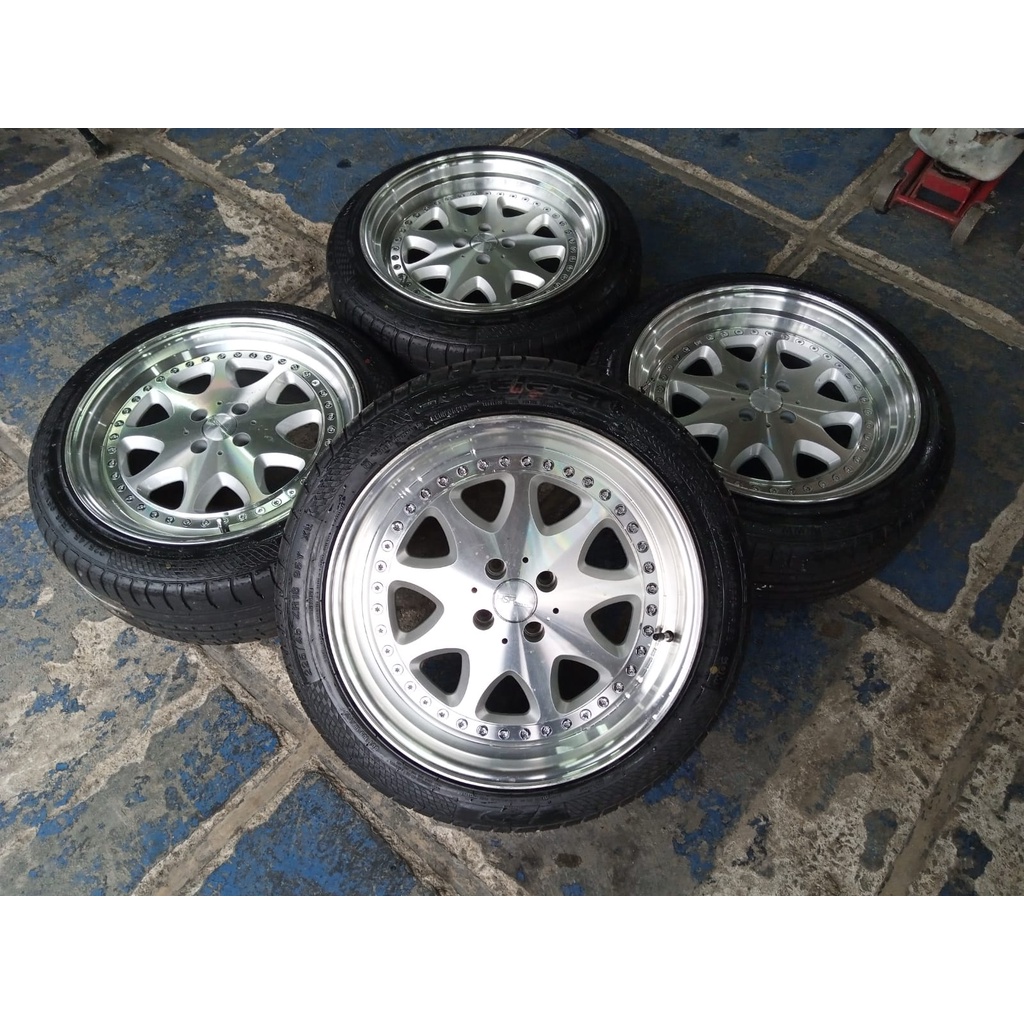 paketan velg dan ban mobil second racing hsr bavaria celong ring 18 pcd 4x100