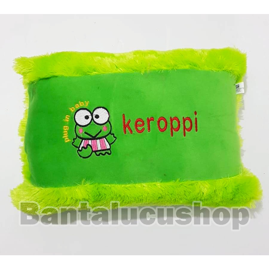 Bantal Karakter Keroppi / Keropi Bantal Bulu Lasfur Ukuran Standar Dewasa