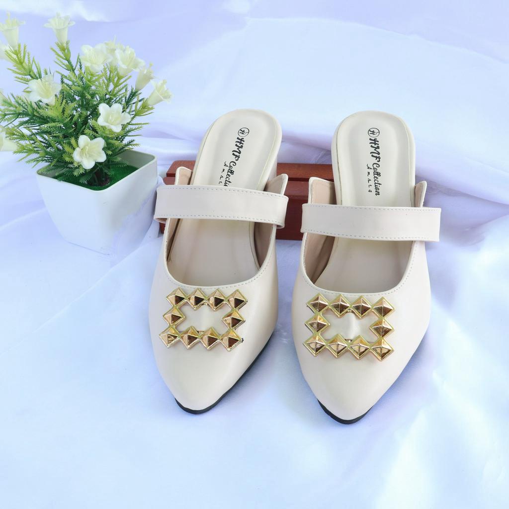 HMF Cynit Heels Mules Wanita RD15