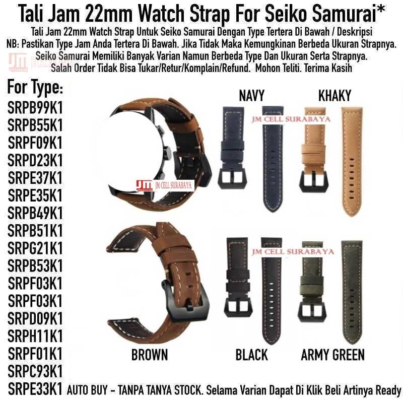 22mm Watch Strap Seiko Samurai - Tali Jam Tangan Crazy Horse Leather Kulit