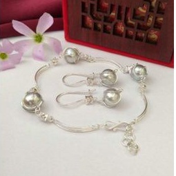 set perak mutiara tawar