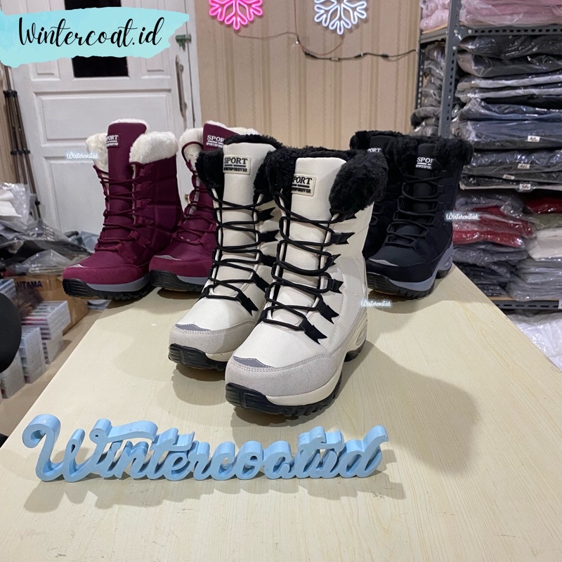 Boots winter wanita snow sepatu salju hangat import Miya suhu minus boot musim dingin anti slip