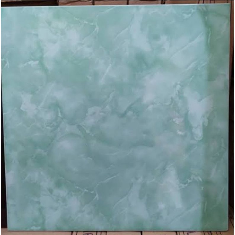 keramik 40x40 lantai kamar ruangan glossy mengkilap licin marmer arwana 7711 green hijau