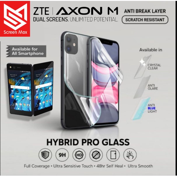 ZTE AXON M Premium Crystal Clear HD Phone Screen Protector Hydrogel