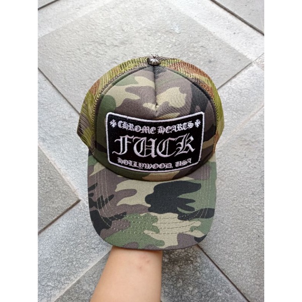 Chrome hearts CH Hollywood Trucker Hat army