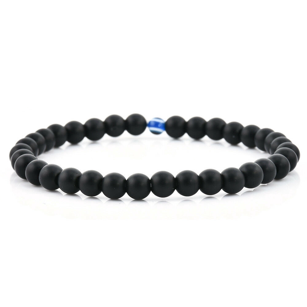 Blue Eye Bracelet Couple Obsidian Greek Devil's Eye Beads