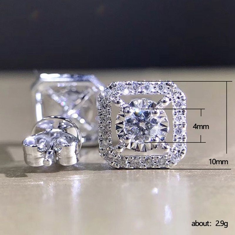 Anting tusuk zircon kotak