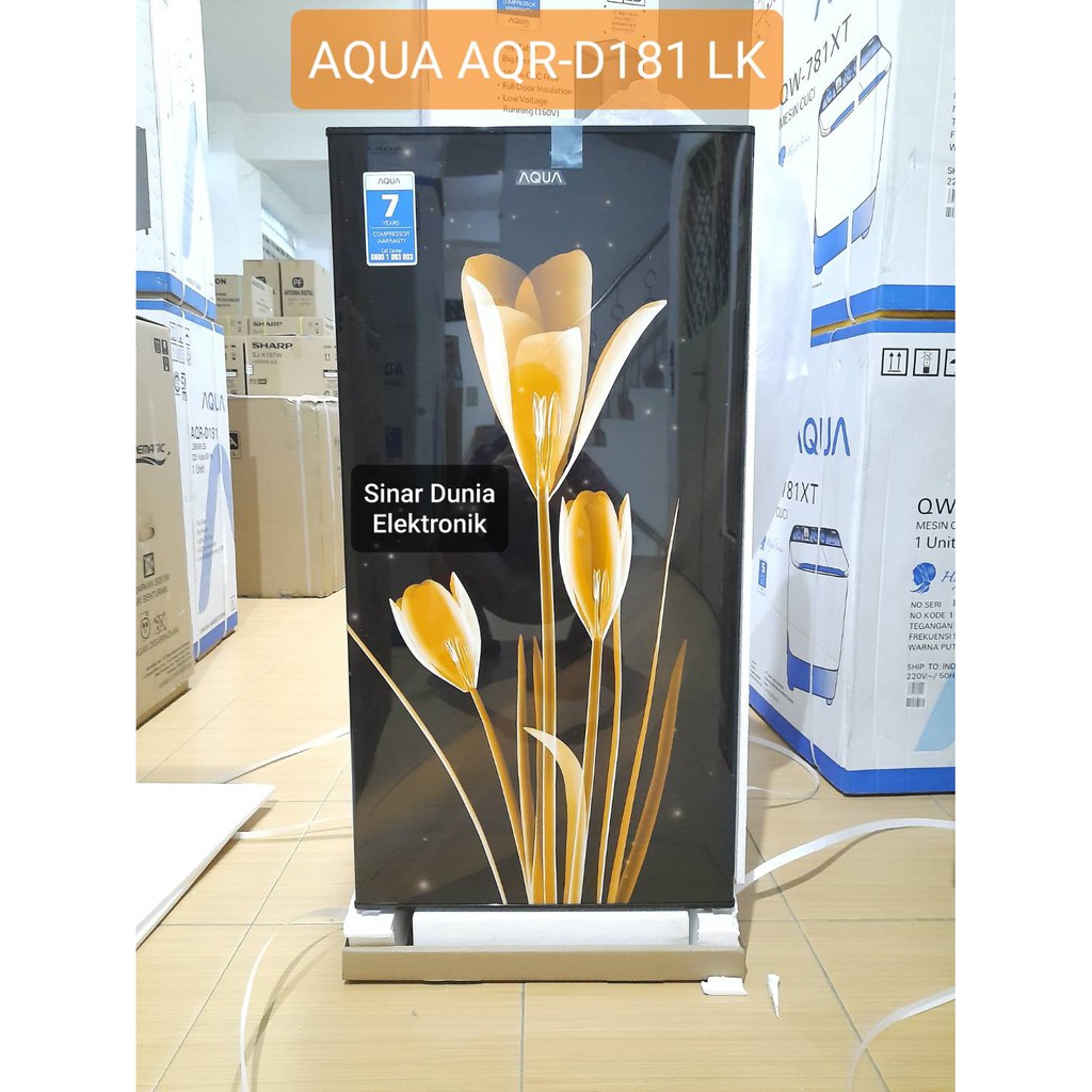 AQUA Kulkas Lemari Es 1 Pintu 150L AQR-D181 LK/LB Flower Design D181LK D181LB