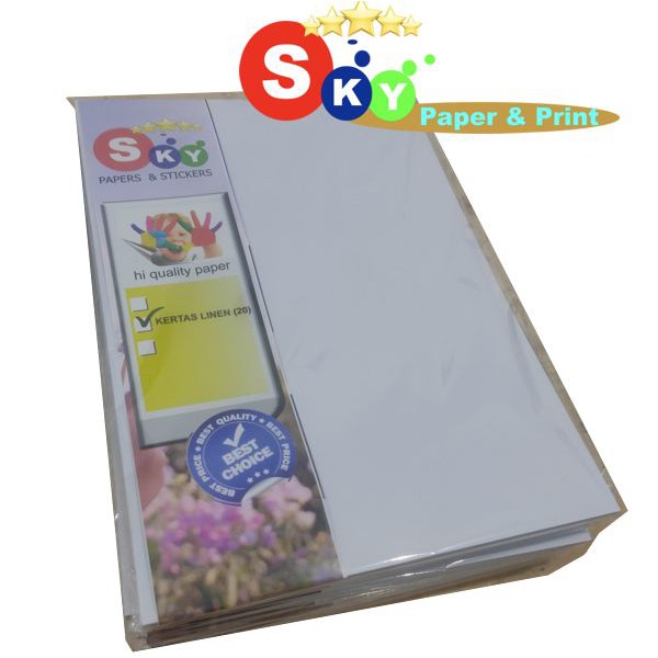 Kertas karton linen 230 gram A4 isi 20 lembar Skyprint