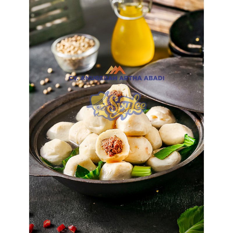 Spylee Bakso Ikan Isi Daging Sapi (Isi 27-30/500Gr) HALAL BPOM DISKON TERMURAH FROZEN FOOD