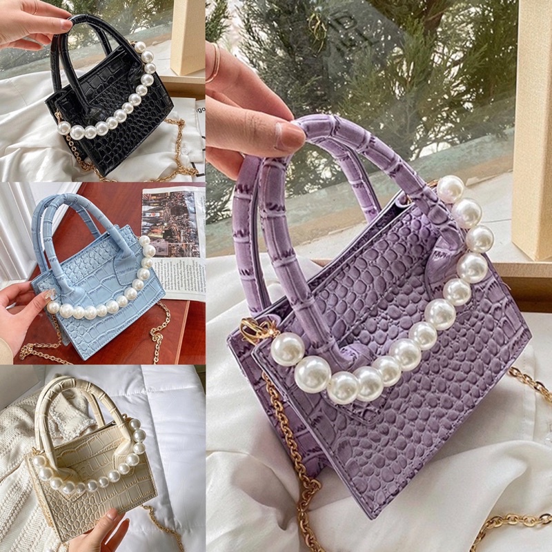 ✨✨HOTESALE✨✨TAS CROCO MUTIARA HANDBAG SELEMPANG SLINGBAG SHOULDER KONDANGAN BAG WANITA IMPORT LB-221