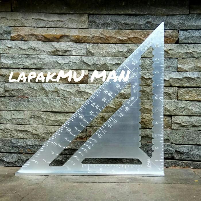 Kyhand | Penggaris Siku Segitiga Alumunium / Siku Tukang / Siku Sudut / Siku