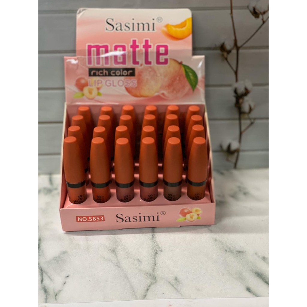 LIPCREAM SASIMI PEACH MATTE/ BOX ISI 24 PCS / SASIMI LIPCREAM  RICHS853