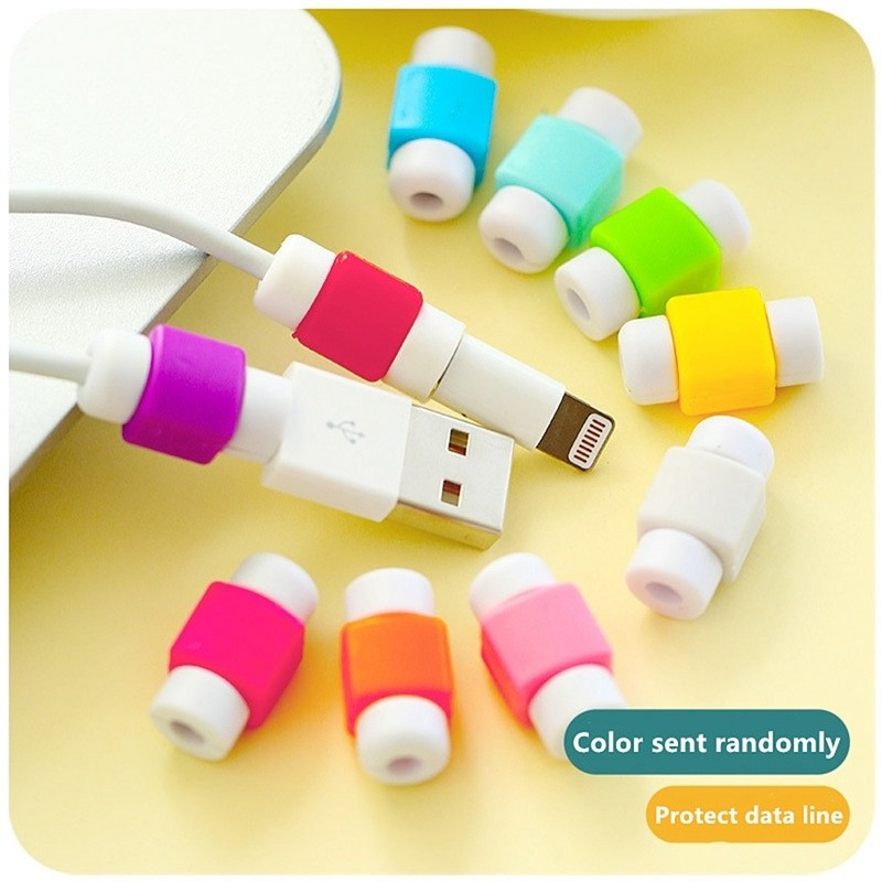 (Ready Stock) Pelindung Kabel Usb / Earphone Bahan Silikon Warna Permen Candy Cable Protector