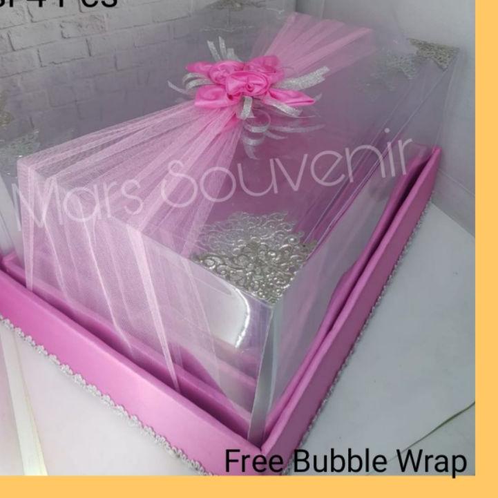 

Limited - Box/kotak hantaran seserahan Tile Pink 1set isi 4